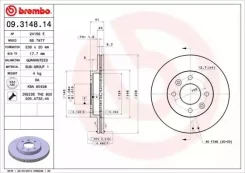 ���� ��������� �������� nissan kubistar van (x76) 08 / 03- / renault 11 (b / c37_) 03 / 83-09 / 95 / renaul Brembo 09314814 09314814 ����