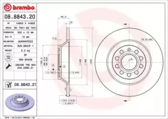 ���� ��������� ������ audi (faw) a6l c6 (4z8) 03 / 05-12 / 12 / audi a6 c6 (4f2) 04 / 04-08 / 11 / audi a6 c Brembo 08884321 08884321 ����