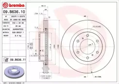 ���� ��������� �������� mitsubishi (gac) pajero 01 / 04-12 / 14 / mitsubishi pajero iv (v8_w, v9_w) 10 / 0 Brembo 09B63611 09B63611 ����