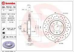 ���� ��������� �������� ��������������� xtra/ Brembo 0970121X Vag: 1J0615301E 1J0615301P 1J0615301M Audi A3 (8l1). Seat Leon (1m1). Seat 09.7012.1x_ 0...