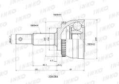���� ������� 29/25 ABS 44 (�������) Nissan Maxima QX (A33) 2000.03- INKO 320128A, �������� 320128A ����