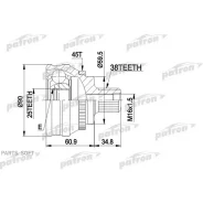���� ������ �-�� 38x59.5x25 ABS:45T AUDI: 80/90 Quattro 2.0-2.8 2.93-, AUDI: 100 03/83-11/90, � ABS 45 Patron PCV1121 PCV1121 ����