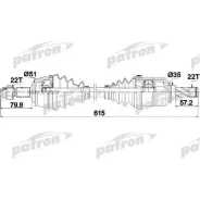 ������� �������� ����� 22x615x51x22 OPEL: Corsa D 1.0/1.2/1.4 06- Patron PDS0285 PDS0285 ����