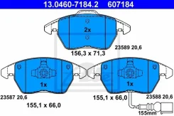 ������� ����. ���. /���. AUDI A1/A3, VW Golf 5/6/Jetta/Caddy/Polo/Passat/Touran, �Skoda Octavia/Roomster/Rapid 03- ATE 13-0460-7184-2 13046071842 ����