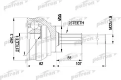 ���� ������ �-�� Nissan: Almera 1.6/2.0D 95-00, Sunny 1.6 16v / (1.6 16v 4x4) / (2.0GTI-R 4x4) 90-95 Patron PCV1248 PCV1248 ����