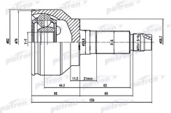 ���� �������� 28x58.5x24 Mazda 3 BK BL 03-, Mazda 5 CR 05-10 Patron PCV1529 PCV1529 ����