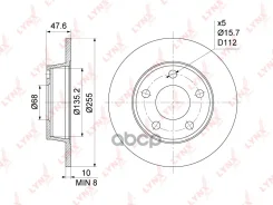 ���� ��������� ��������������� (255x10) | ��� | Audi A6 1.8T-2.0 97-05 / Allroad 2.5D-4.2 00-05 LYNXauto ���. BN1197 BN1197 ����