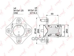 ������� ������ | ��� ����/��� | Nissan Tiida (_C11) 05-11 / Grand Livina PH 08-13 [+ABS] LYNXauto ���. WH1073 WH1073 ����