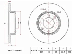 ���� ��������� (�������) Hyundai Getz 02-11 SAT ST-51712-1C000, �������� ST517121C000 ����