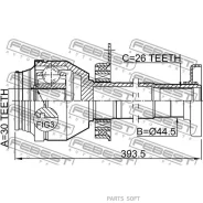 ���� ���������� ������ 30X44.5X26 �������� ��� Volkswagen Transporter/Multivan T5 2003-2015 2311-T5MTRH Febest 2311T5MTRH 2311T5MTRH ����