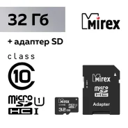 ����� ������ microSD 32��, SDHC, UHS-I, ����� 10, � ���������, Mirex ����