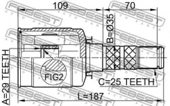 ���� ���������� ��������! Subaru Forester/Impreza/Legacy 2.0/2.5/2.0D 05 [178Febest0811B9] 0811B9 ����