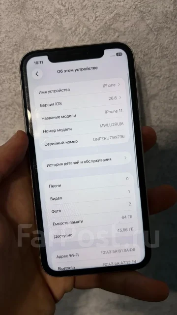 Apple iPhone 11. �/�, 64 ��, �����, 3G, 4G LTE, 5G, Dual-SIM, NFC, eSIM, ������� �������, ������������ ������� ����