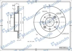 ���� ��������� ������ ��� 262*10*61 Hyundai 2�� Mando MBC030012 MBC030012 ����