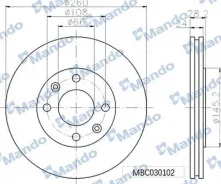 ���� ��������� �������� ��� 255*22*48 �������� 2�� Mando MBC030103 MBC030103 ����