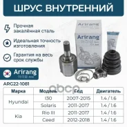 ���� ���������� Hyundai (Solaris 11-17), Kia (Rio 11-17) 495351R001 Hyundai ����� Arirang ���. ARG22-1081 ARG221081 ����