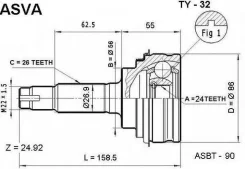 ���� �������� 24x56x26 ASVA TY32 TY32 ����