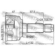 ���� �������� 26x47x24 | ����� ����/��� | Febest 0110075 0110075 ����