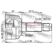 ���� �������� 26x47x24, ����� ����/��� Febest 0110075 0110075 ����
