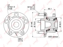 ������� ������ (�����) Opel Astra J 09- / Chevrolet Cruze 09- (16) Lynxauto WH1116, ������ WH1116 ����