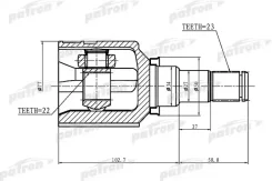 ���� ���������� 23x34x22 Toyota Corolla 2 EL51 94-99, Toyota Yaris KSP90/NLP90/NSP90/SCP90/NCP90/�ZSP90 05-11 Patron PCV1439 PCV1439 ����