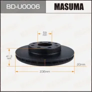 ���� ��������� Masuma, ��������, ������/�����, ��� Chevrolet Aveo, 1 ��, ���. BD-U0006 ��������� �� �������� 2 �� BDU0006 ����