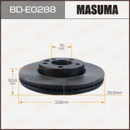 ���� ��������� Masuma, ��������, ������/�����, ��� Volkswagen Touareg, 1 ��, ���. BD-E0288 BDE0288 ����