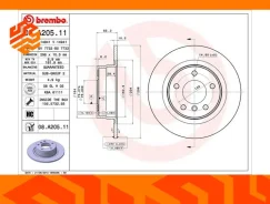 ���� ��������� Brembo 08A20511 ������, �����/������ 08A20511 ����