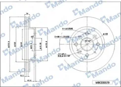 ���� ��������� ������ ��� 303*20*71 6 �������� 2�� Mando MBC030181 MBC030181 ����