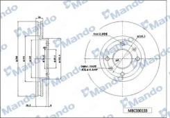 ���� ��������� �������� ��� 256*24*45 2 ������ 2�� Mando mbc030134 MBC030134 ����