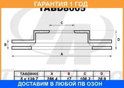 ��������� ���� (286,4�17�108,3�28,9�5) Trustauto / TABD8005 �������� 12 ��� TABD8005 ����