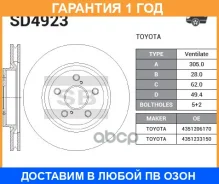 ���� ��������� Sangsin Brake / SD4923 �������� 12 ��� SD4923 ����