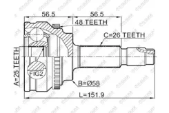 ���� �������� /TI-GUAR ��� Toyota Corolla, AXIO, Fielder ZRE142 ZRE144 1.8L 2ZRFE 2Zrfae 2006-2012 /ABS /25*58*26; TG-9594Z48; 0110ZRE144A48 434101279...