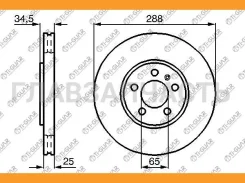 ���� ��������� /�������� /TI-GUAR ��� Volkswagen POLO 2010-, Skoda Octavia 1996-2010, Rapid 2012-, POLO VI 2020-; 288/25��; TG-BDS0022 6R0615301D HSDB...