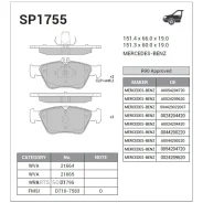 ������� �������� ��������! MB W202 2.3/2.4/2.8/W210 2.0-3.0D 95 SP1755 Sangsin Brake SP1755 SP1755 ����