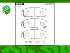 ������� ��������� �������� Advics SN431P ��������, �����/������ SN431P ����